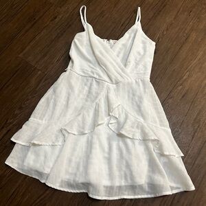 Elegant White Ruffled Dress